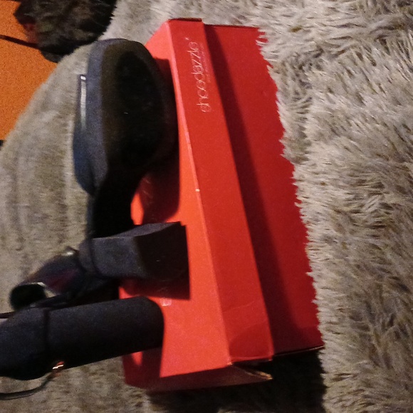 Navy blue chunky heels - Picture 2 of 4